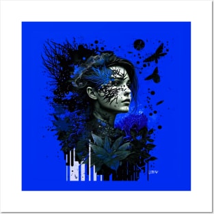 dark girl in the urban city into the sky landscape art ecopop Posters and Art